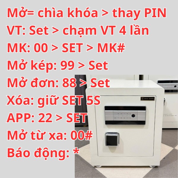 Tóm tắt hướng dẫn sử dụng két sắt KIVA Xuân Hòa