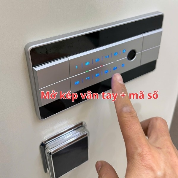 Két sắt thông minh KIVA KV-60AH chống trộm với 3 lớp khóa vân tay mã số chìa cơ